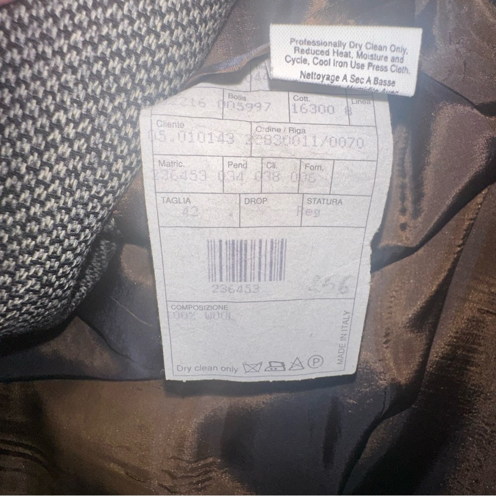 Vintage 80’s Donna Karan NY Blazer 42R Made in Italy Brown Wool Tweed Sport Coat - Picture 7 of 9